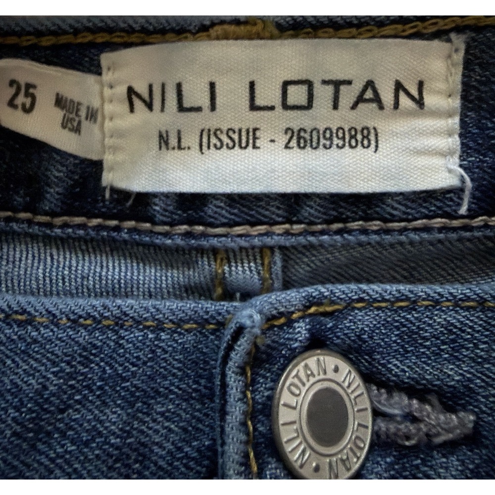 Nili Lotan Jeans Women's 25 Emerson Barrel Leg Ankle Denim Classic Wash - Picture 3 of 10